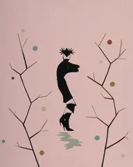 Diena Georgetti, That little animal broke itself, in desperation to surrender, 1997, Acrylic & Chinese Ink on Canvas