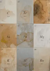 Periodic Table Series (Pages) by Janet Laurence, 1993, Mixed Media on Board, sold Dec 2021