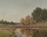 W. Lister Lister, River Inlet, Early Autumn, Oil on Canvas