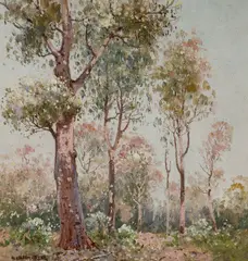 Bush Study by W. Lister Lister, Oil on Board, sold Dec 2021
