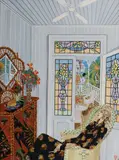 Greg Irvine, Lush Interior and View to Verandah, Gouache