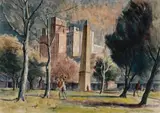 Near Hyde Park by T John Santry, W/Clr & Mixed Media on Paper, offered Dec 2021