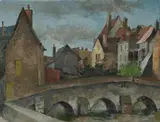 Harold Greenhill, Canal Bridge, Chartres (France), 1981, Oil on Board