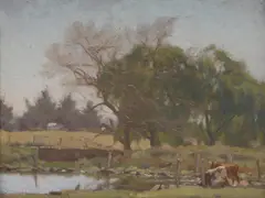 William Rowell, River Flats, Yarra Glen (VIC), Oil on Board