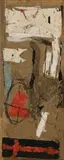 Ann Thomson, Source I, 2000, Collage & Oil Stick on Tarred Paper on Canvas