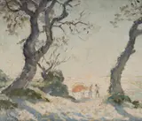 John Rowell, A Glimpse of the Beach, Oil on Board