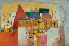 Henryk Szydlowski, Small Puppets Theatre in Colourful Garden, 1993, Oil & Mixed Media on Canvas