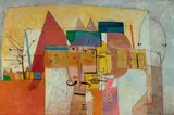 Henryk Szydlowski, Small Puppets Theatre in Colourful Garden, 1993, Oil & Mixed Media on Canvas