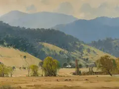 Les Graham, Valley Farm, Brindabella, Oil on Canvas on Board