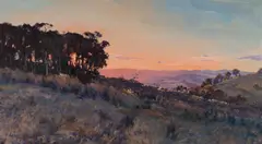 Sunset Landscape by Warwick Fuller, Oil on Board, sold Dec 2021