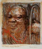 Oh, when those Saints by Margaret Woodward, Hand-worked Monoprint, offered Dec 2021