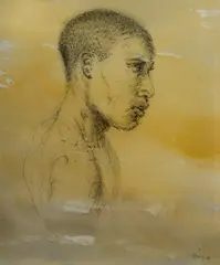 Craig Ruddy, Portrait of a Young Man, 2009, Mixed Media Layered Drawing