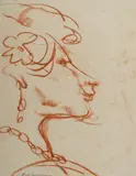 Fred Williams, Profile Studies (double-sided drawing)