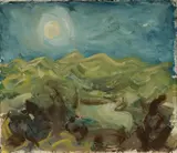 William Dobell, Mountains & Sun, likely New Guinea