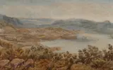 Ernest Decimus Stocks, Hobart from Mt Nelson, Tasmania, 1885, W/Clr & Gouache