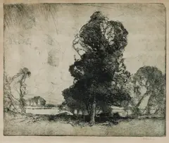 Between the Showers by Sydney Long, circa 1921, Etching & Drypoint, sold Dec 2021
