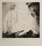 Bargains by Norman Lindsay, 1922, Etching, Soft Ground & Stipple 19/55, sold Dec 2021