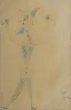 Jean Cocteau, Character with Fish Eyes, 1958, Ink & Coloured Pencil on Tracing Paper on Card