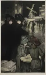 Alfredo Müller, Place Blanche (White Place), 1904, Hand Coloured Etching with Aquatint E/A (each proof is unique)