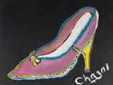 High Heel Shoe by Malcolm de Chazal, Gouache, sold Dec 2021