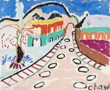 Main Street by Malcolm de Chazal, Gouache, sold Dec 2021
