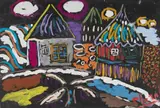 Beach Huts by Malcolm de Chazal, Gouache, sold Dec 2021