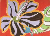 Tropical Hibiscus by Malcolm de Chazal, Gouache, sold Dec 2021