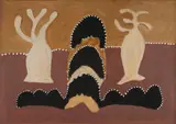 Hector Jandany, Warrawurrinji Hills, 1995, Earth Pigment on Belgian Linen