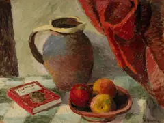 Roland Wakelin, Still Life with Book, 1964, Oil on Board