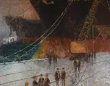 Bill Offord, Dock Workers, 1994, Oil on Canvas