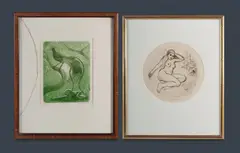 Paul Delprat, (2), 'In the Harim,' etching 5/60 (dia.18.5cm)