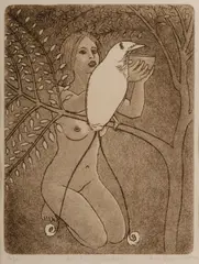 Paul Delprat, King Bird of Paradise, 1980, Aquatint 13/60