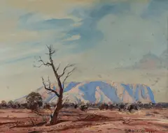 Leslie Campbell, Ayers Rock, Central Australia, Oil on Canvas on Board