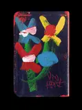 Floral Study on Bible Cover by Pro Hart, Oil on Bible Cover, sold Oct 2021