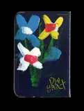 Floral Study on Bible Cover by Pro Hart, Oil on Bible Cover, sold Oct 2021