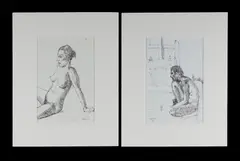 (2) by Judy Cassab, Pen & Ink (2), sold Oct 2021