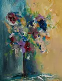 Stephen Tandori, Still Life Vase and Flowers, Oil on Board