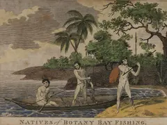 Robert John Thornton, Natives of Botany Bay Fishing, Coloured Engraving