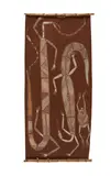 George Milwulurrur, Djarrka - Goannas Hunting, Natural Earth Pigments on Bark