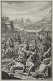 Battle Scene by Guillaume-Francois-Laurent Debrie, 1730, Printed by Jan Casper Philips, sold Oct 2021