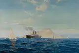 Wilfred Knox, P&O Liner at Gibraltar, W/Clr & Gouache