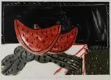 Alekos & Alexandre Fassianos, Les Pasteque de la Assiette (The Watermelons on the Plate), 1980, Colour Lithograph