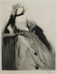 Fernand Toussaint, Mademoiselle, 1922, Aquatint & Etching