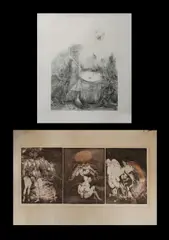 Petr Herel, (2), 'Perdu Dans La Nuit,' 1972, three-plate aquatint & etching 4/60, 40x88cm (image); & Untitled, etching 10/12, 63x47cm (plate)