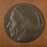 Michael Meszaros, Andor Meszaros Sculptor, Aetatis Suae LVIII [aged 58], Bronze Relief Plaque on Timber