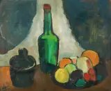 Roland Wakelin, Still Life with Green Bottle, 1967, Oil on Board