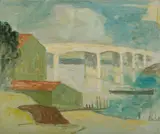 Roland Wakelin, The Bridge Tasmania, c.1951, Oil on Board