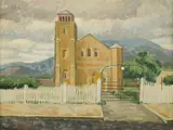 Roland Wakelin, [Church] Newtown, Hobart, 1937, Oil on Canvas on Board