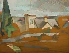 Roland Wakelin, Rooftops, Oil on Ply