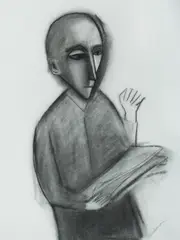 Viewpoint by Robert Dickerson, 2001, Charcoal, sold Sep 2021